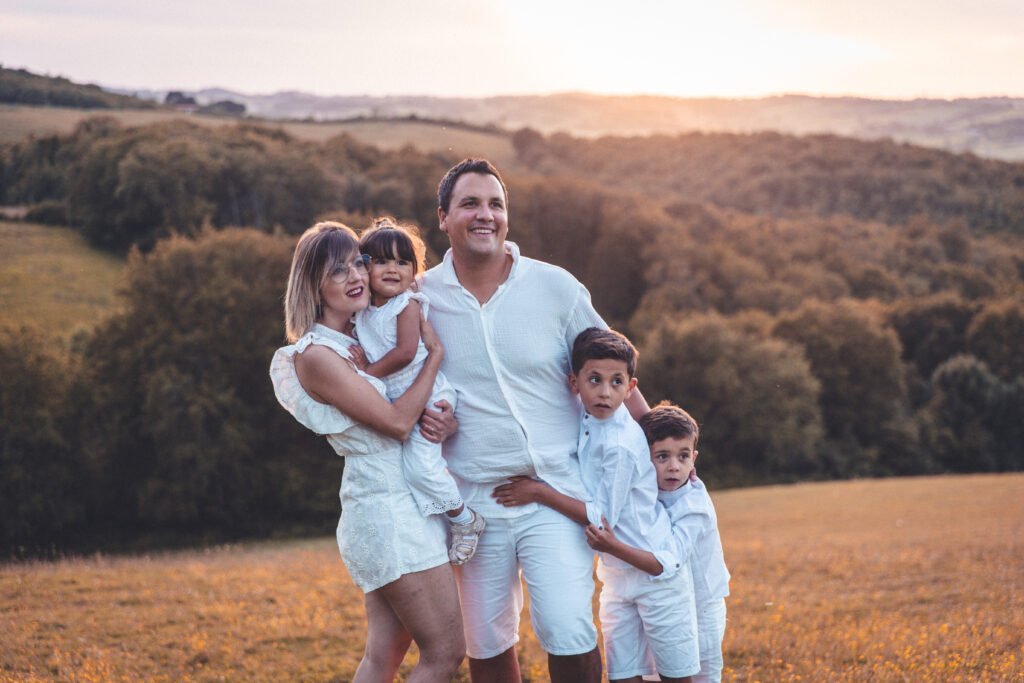 shooting en famille au golden hour